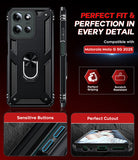 LeYi for Motorola Moto G 2025 Case, Motorola G 2025 Phone Case with Glass Screen Protector Replacement, Military-Grade Shockproof Magnetic Ring Stand Cell Android Case Cover