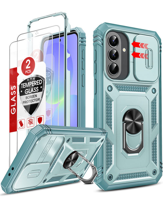 LeYi for Samsung Galaxy A37-5G Phone Case: Samsung A37 5G Case with Screen Protector X 2, Slide Camera Cover with Magnetic Stand, Heavy Duty Shockproof para A 37 Case for Women Girl
