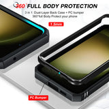 LeYi for Samsung Galaxy S23-FE Case: Galaxy S23 FE Screen Protector X 2 & Rotatable Ring Holder Kickstand, Slide Camera Cover