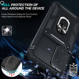 LeYi for Samsung Galaxy S23-FE Case: Galaxy S23 FE Screen Protector X 2 & Rotatable Ring Holder Kickstand, Slide Camera Cover