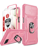 LeYi for Samsung Galaxy A12 Phone Case: Samsung Galaxy A12 Case with 2 Tempered Glass Screen Pro Maxtector, Slide Camera Cover, Ring Stand Holder, Heavy Duty Shockproof para Samsung Galaxy A 12 Cover for Women Girl
