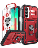 LeYi for Samsung Galaxy A26 5G Phone Case: Samsung Galaxy A26 Case with 2 Tempered Glass Screen Pro Maxtector, Slide Camera Cover, Ring Stand Holder, Heavy Duty Shockproof para Samsung Galaxy A26 Cover for Women Girl