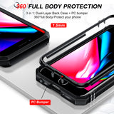 LeYi iPhone SE 3rd/ 2nd Generation Case: 7/8/ SE 2022 2020 Phone Cover with Slide Camera Cover+ 2pcs Tempered Glass Screen Protector, Full Body Case with Kickstand for SE