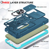 LeYi for Samsung Galaxy S21 FE Phone Case: Samsung Galaxy S21 FE Case with Screen Protector X 1, Slide Camera Cover with Magnetic Stand, Heavy Duty Shockproof para Galaxy S21 FE Case for Women Girl