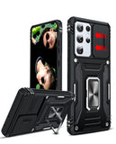 LeYi for Samsung Galaxy S21 Ultra Phone Case, with Camera Lens Cover Slider, Ring Stand Holder Military Grade Protective Shockproof Armour Cover for Samsung S21 Ultra