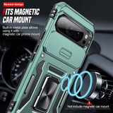 LeYi for Google Pixel 9 Pro Phone Case, with Camera Lens Cover Slider, Ring Stand Holder Military Grade Protective Shockproof Armour Cover for for Google Pixel 9 Pro
