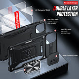 LeYi for Samsung Galaxy A06 Phone Case: with 2 X Tempered Glass Screen Protector, Magnetic Kickstand and Slide Camera Cover