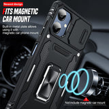 LeYi for Samsung Galaxy A06 Phone Case: with 2 X Tempered Glass Screen Protector, Magnetic Kickstand and Slide Camera Cover