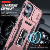LeYi for Samsung Galaxy A06 Phone Case, with Camera Lens Cover Slider, Ring Stand Holder Military Grade Protective Shockproof Armour Cover for Samsung AO6