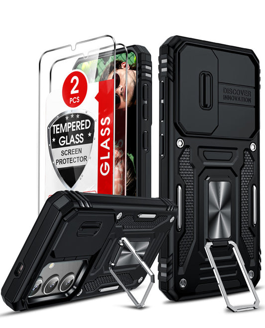 LeYi Compatible for Samsung Galaxy S25 Phone Case: Samsung S25 Case with Screen Protector 2 PCS, Heavy Duty Protection para S25 Case