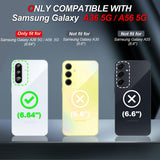 LeYi Compatible for Samsung Galaxy A36 Phone Case: Samsung A56 Case with Screen Protector 2 PCS, Heavy Duty Protection para A36 Case