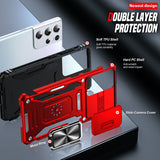 LeYi for Samsung Galaxy S21 Ultra Phone Case, with Camera Lens Cover Slider, Ring Stand Holder Military Grade Protective Shockproof Armour Cover for Samsung S21 Ultra