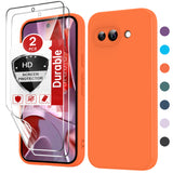 LeYi for Google Pixel 9A Cases, Pixel 9A Cover with Tempered Glass Screen Protectors, Soft Silicone Ultra Slim Shockproof Cover with Anti-Scratch Microfiber Lining Pixel 9A Case
