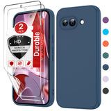 LeYi for Google Pixel 9A Cases, Pixel 9A Cover with Tempered Glass Screen Protectors, Soft Silicone Ultra Slim Shockproof Cover with Anti-Scratch Microfiber Lining Pixel 9A Case