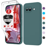 LeYi for Google Pixel 9A Cases, Pixel 9A Cover with Tempered Glass Screen Protectors, Soft Silicone Ultra Slim Shockproof Cover with Anti-Scratch Microfiber Lining Pixel 9A Case