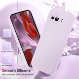 LeYi for Google Pixel 9A Cases, Pixel 9A Cover with Tempered Glass Screen Protectors, Soft Silicone Ultra Slim Shockproof Cover with Anti-Scratch Microfiber Lining Pixel 9A Case