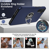 LeYi for Samsung Galaxy A34 5G Case with Glass Screen Protector and Lens Protector, Shockproof Heavy Duty Protective Slim Fit Samsung Galaxy A34 5G Cell Phone Case Cover with Rotatable Ring Holder Magnetic Kickstand for Women
