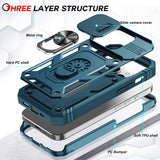 LeYi for iPhone 15 Pro Max 5G Phone Case: iPhone 15 Pro Max Case with Screen Protector X 2, Slide Camera Cover with Magnetic Stand, Heavy Duty Shockproof para 15 Case for Women Girl
