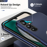 LeYi for Samsung Galaxy A34 5G Case with Glass Screen Protector and Lens Protector, Shockproof Heavy Duty Protective Slim Fit Samsung Galaxy A34 5G Cell Phone Case Cover with Rotatable Ring Holder Magnetic Kickstand for Women