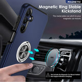 LeYi for Samsung Galaxy A15 5G Case with Glass Screen Protector, Shockproof Heavy Duty Protective Slim Fit Samsung Galaxy A15 5G Cell Phone Case Cover with Rotatable Ring Holder Magnetic Kickstand for Women