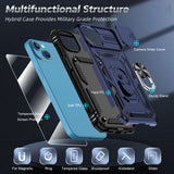 LeYi for iPhone 13 Phone Case: with Slide Camera Cover and Screen Protector, [Military-Grade] Cellphone Case Cover with Magnetic Ring Kickstand for iPhone 13