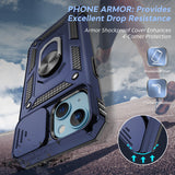 LeYi for iPhone 13 Phone Case: with Slide Camera Cover and Screen Protector, [Military-Grade] Cellphone Case Cover with Magnetic Ring Kickstand for iPhone 13