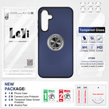 LeYi for Samsung Galaxy A35 5G Case with Glass Screen Protector and Lens Protector, Shockproof Heavy Duty Protective Slim Fit Samsung Galaxy A35 5G Cell Phone Case Cover with Rotatable Ring Holder Magnetic Kickstand for Women