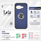 LeYi for Google Pixel 10A Case with Glass Screen Protector and Lens Protector, Shockproof Heavy Duty Protective Slim Fit Google Pixel 10A Cell Phone Case Cover with Rotatable Ring Holder Magnetic Kickstand for Women
