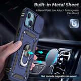 LeYi for iPhone 13 Phone Case: with Slide Camera Cover and Screen Protector, [Military-Grade] Cellphone Case Cover with Magnetic Ring Kickstand for iPhone 13
