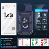 LeYi for iPhone 13 Phone Case: with Slide Camera Cover and Screen Protector, [Military-Grade] Cellphone Case Cover with Magnetic Ring Kickstand for iPhone 13