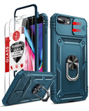 LeYi for iPhone 6/7/8 Plus-5G Phone Case: 6/7/8 Plus 5G Case with Screen Protector X 2, Slide Camera Cover with Magnetic Stand, Heavy Duty Shockproof para 6/7/8 Plus Case for Women Girl