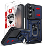 LeYi for Samsung Galaxy S26 Case: Samsung Galaxy S26 Case with Tempered Glass Screen Protector, [Military-Grade] Shockproof Kickstand Funda para