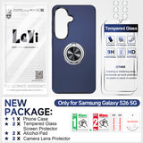 LeYi for Samsung Galaxy S26 Case with Glass Screen Protector and Lens Protector, Shockproof Heavy Duty Protective Slim Fit Samsung Galaxy S26 Cell Phone Case Cover with Rotatable Ring Holder Magnetic Kickstand for Women