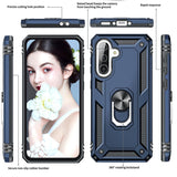 LeYi for Samsung Galaxy A56 5G Case with Glass Screen Protector Replacement, Military-Grade Shockproof Magnetic Ring Stand Cell Android Case Cover