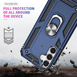 LeYi for Samsung Galaxy S23 FE Phone Case, Samsung S23 FE Phone Case with Glass Screen Protector Replacement, Military-Grade Shockproof Magnetic Ring Stand Cell Android Case Cover