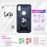 LeYi for iPhone X Case/iPhone XS Phone Case with Glass Screen Protector Replacement, Military-Grade Shockproof Magnetic Ring Stand Cell Android Case Cover