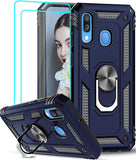 LeYi for Samsung Galaxy A40 Case with Glass Screen Protector Replacement, Military-Grade Shockproof Magnetic Ring Stand Cell Android Case Cover