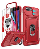 LeYi for iPhone 6/7/8 Plus-5G Phone Case: 6/7/8 Plus 5G Case with Screen Protector X 2, Slide Camera Cover with Magnetic Stand, Heavy Duty Shockproof para 6/7/8 Plus Case for Women Girl