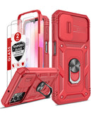 LeYi for Samsung Galaxy A25 5G Phone Case: Samsung Galaxy A25 Case with 2 Tempered Glass Screen Pro Maxtector, Slide Camera Cover, Ring Stand Holder, Heavy Duty Shockproof para Samsung Galaxy A25 Cover for Women Girl