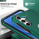 LeYi for Samsung Galaxy A35 5G Case with Glass Screen Protector and Lens Protector, Shockproof Heavy Duty Protective Slim Fit Samsung Galaxy A35 5G Cell Phone Case Cover with Rotatable Ring Holder Magnetic Kickstand for Women