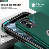 LeYi for iPhone 11 Case with Glass Screen Protector, Shockproof Heavy Duty Protective Slim Fit iPhone 11 Cell Phone Case Cover with Rotatable Ring Holder Magnetic Kickstand for Women