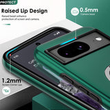 LeYi for Google Pixel 8 Case with Glass Screen Protector and Lens Protector, Shockproof Heavy Duty Protective Slim Fit Google Pixel 8 Cell Phone Case Cover with Rotatable Ring Holder Magnetic Kickstand for Women