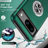 LeYi for Google Pixel 8 Case with Glass Screen Protector and Lens Protector, Shockproof Heavy Duty Protective Slim Fit Google Pixel 8 Cell Phone Case Cover with Rotatable Ring Holder Magnetic Kickstand for Women