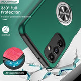 LeYi for Samsung Galaxy A14 5G Case with Glass Screen Protector, Shockproof Heavy Duty Protective Slim Fit Samsung Galaxy A14 5G Cell Phone Case Cover with Rotatable Ring Holder Magnetic Kickstand for Women