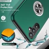 LeYi for Samsung Galaxy A34 5G Case with Glass Screen Protector and Lens Protector, Shockproof Heavy Duty Protective Slim Fit Samsung Galaxy A34 5G Cell Phone Case Cover with Rotatable Ring Holder Magnetic Kickstand for Women