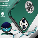 LeYi for iPhone 13 Case with Glass Screen Protector, Shockproof Heavy Duty Protective Slim Fit iPhone 13 Cell Phone Case Cover with Rotatable Ring Holder Magnetic Kickstand for Women