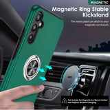 LeYi for Samsung Galaxy A34 5G Case with Glass Screen Protector and Lens Protector, Shockproof Heavy Duty Protective Slim Fit Samsung Galaxy A34 5G Cell Phone Case Cover with Rotatable Ring Holder Magnetic Kickstand for Women