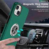 LeYi for iPhone 13 Case with Glass Screen Protector, Shockproof Heavy Duty Protective Slim Fit iPhone 13 Cell Phone Case Cover with Rotatable Ring Holder Magnetic Kickstand for Women