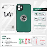 LeYi for iPhone 11 Case with Glass Screen Protector, Shockproof Heavy Duty Protective Slim Fit iPhone 11 Cell Phone Case Cover with Rotatable Ring Holder Magnetic Kickstand for Women