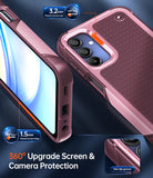 LeYi for Galaxy A15-5G Phone Case, with Screen Protector for Women, Dual Layer Protective Hard PC Back & Soft Bumper Resilient Shock Absorb Case for Samsung A03S Case